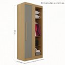 Ver imagem 5 de Guarda-Roupa Casal Modulado Canto 11 Portas com Espaço para Cama Multimóveis Madeirado/Cinza