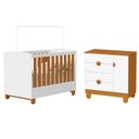 Ver imagem 2 de Berço Mini Cama com Cômoda Sapateira 1 Porta e 4 Gavetas Apolo Branco Fosco/Savana - Reller Mó