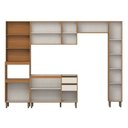 Ver imagem 3 de Cozinha Completa Venaly 12 Portas 2 Gavetas com Vidro Cinamomo/Off White - Henn