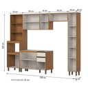Ver imagem 4 de Cozinha Completa Venaly 12 Portas 2 Gavetas com Vidro Cinamomo/Off White - Henn