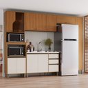 Ver imagem 1 de Cozinha Completa Venaly 12 Portas 2 Gavetas com Vidro Cinamomo/Off White - Henn