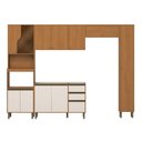 Ver imagem 2 de Cozinha Completa Venaly 12 Portas 2 Gavetas com Vidro Cinamomo/Off White - Henn