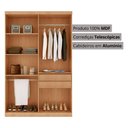 Ver imagem 3 de Guarda-Roupa Solteiro 100% MDF 4 Portas e 2 Gavetas com Pés Multimóveis CR35519 Madeirado