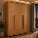 Ver imagem 1 de Guarda-Roupa Solteiro 100% MDF 4 Portas e 2 Gavetas com Pés Multimóveis CR35519 Madeirado