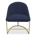 Ver imagem 4 de Kit 02 Cadeiras Poltrona de Jantar Bela Suede Base Metálica Industrial Dourado Azul Marinho