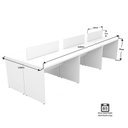 Ver imagem 2 de Estação de Trabalho 6 Lugares Plataforma Mesa de Escritório 140x60cm - Branco