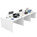 Ver imagem 4 de Estação de Trabalho 6 Lugares Plataforma Mesa de Escritório 140x60cm - Branco
