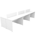 Ver imagem 1 de Estação de Trabalho 6 Lugares Plataforma Mesa de Escritório 140x60cm - Branco
