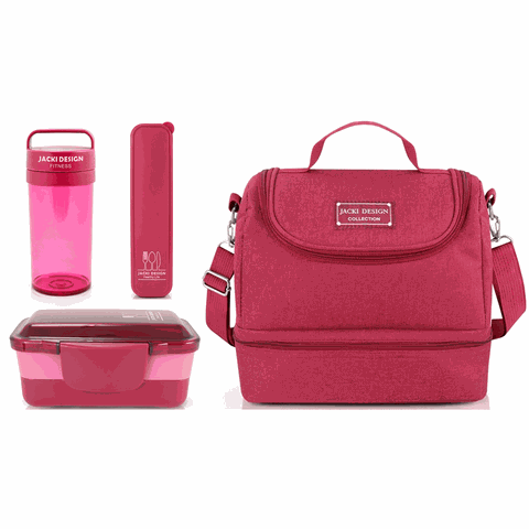 Bolsa Térmica Marmita Copo Porta Talher Kit 4 Peças Jacki Design Joy Kit Joy