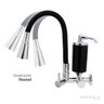 Torneira de Cozinha Preto Gourmet Parede Inox com Filtro Preto Flexível bico Arejador Duplo Jato - 2
