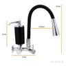 Torneira de Cozinha Preto Gourmet Parede Inox com Filtro Preto Flexível bico Arejador Duplo Jato - 3