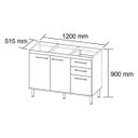 Ver imagem 4 de Balcão de Pia 3 Portas 2 Gavetas Gaia 