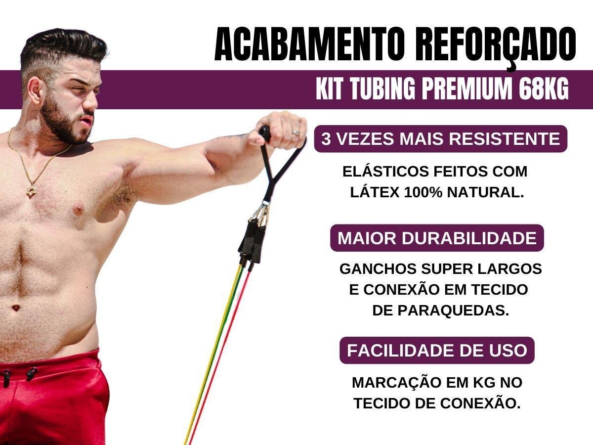 Kit Elástico Extensor Tubing Premium Bravus Sport - 4