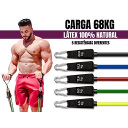 Kit Elástico Extensor Tubing Premium Bravus Sport - 2