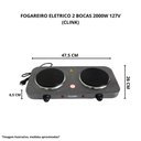 Ver imagem 5 de Fogareiro Elétrico 2000w 2 Bocas 110v Ck6627 - Clink