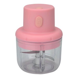Mini Processador de Alimentos Elétrico Recarregável USB Rosa