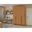 Ver imagem 2 de Guarda-roupas 4 Portas 2 Gavetas 100% Mdf Alonzo sem Espelho e com Pés - Lopas Amendoa Clean