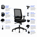 Ver imagem 4 de Conjunto Mesa Pedestal em L com Cadeira de Escritório Ergonômica