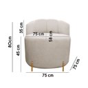 Ver imagem 7 de Sofá Orgânico 2 Lugares + 1 Poltrona Grécia Linho Bouclê e Pés em Metal Bege Sofa Store