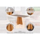 Ver imagem 5 de Conjunto: Mesa Sala Jantar Patricia C/ Tampo Madeirado C/ Vidro Canto Reto 160x80cm e 6 Cadeiras