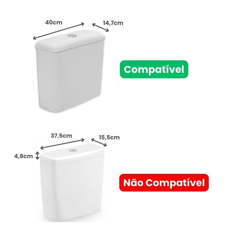 Tampa para Caixa Acoplada Compacta Pergamon Celite/incepa/logasa - 2