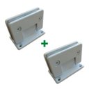 Ver imagem 1 de 1012 - 2 Dobradiças Central para União Vidro Alvenaria para Porta Blindex - Branco