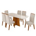 Ver imagem 2 de Mesa de Jantar 6 Lugares Fill com Vidro Mel/off White/pastel - Viero Móveis