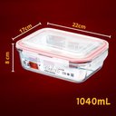 Ver imagem 4 de Vasilha de Vidro Hermético Marmita com Tampa 1040ml Mantimentos para Microondas Freezer Congelador