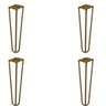 Kit 4 Pés de Metal 25 CM Hairpin Legs Rack e Puffs Dourado - 1