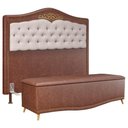 Ver imagem 1 de Cabeceira Cama Box Casal Queen 160cm com Calçadeira Baú Imperial J02 Facto Marrom-bege - Mpozenato