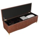 Ver imagem 3 de Cabeceira Cama Box Casal Queen 160cm com Calçadeira Baú Imperial J02 Facto Marrom-bege - Mpozenato
