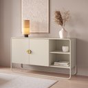Ver imagem 1 de Aparador Buffet para Sala de Jantar 2 Portas Industrial 135cm Alek A03 Off White - Lyam Decor