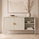 Ver imagem 3 de Aparador Buffet para Sala de Jantar 2 Portas Industrial 135cm Alek A03 Off White - Lyam Decor