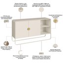 Ver imagem 4 de Aparador Buffet para Sala de Jantar 2 Portas Industrial 135cm Alek A03 Off White - Lyam Decor