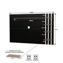 Ver imagem 3 de Painel de Tv Ripado até 32 Polegadas com Prateleiras Netmobil - Preto/nogal