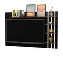 Ver imagem 2 de Painel de Tv Ripado até 32 Polegadas com Prateleiras Netmobil - Preto/nogal