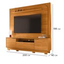 Ver imagem 5 de Home Theater Nilo 10 Pés 2 Portas de Giro e 1 Gaveta Telescópica Acabamento Chanfrado Cinamomo -