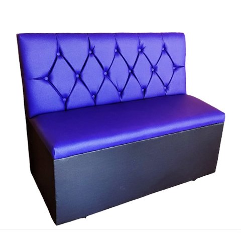 Poltrona Sofá Booth 1,10 Acento e Encosto Roxo Base Preta Capitone a Mao 234