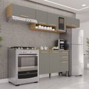 Ver imagem 1 de Cozinha Compacta Modulada 4 Peças 8 Portas 2 Gavetas Bella Cinza/Jequitibá/Granizo