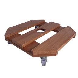 Suporte para Vaso com Rodas Cristal em Madeira 25cm - 1