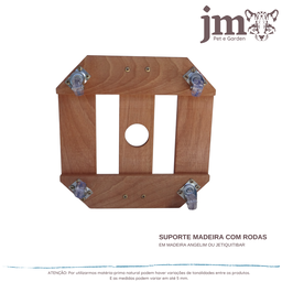 Suporte para Vaso com Rodas Cristal em Madeira 25cm - 4