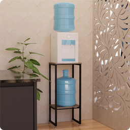 Suporte Bebedouro Galão Água Tampo de Mdf Metalon Reforçado Preto Estilo Industrial Cozinha Escritór - 1