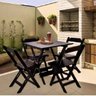 Conjunto de Mesa Dobrável de Madeira com 4 Cadeiras Mega Madeira - 6