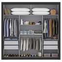 Ver mais imagens de Guarda-Roupa Casal 3 Portas 4 Gavetas 185,5cm Viena Yescasa Preto