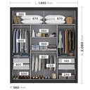 Ver imagem 4 de Guarda-Roupa Casal 3 Portas 4 Gavetas 185,5cm Viena Yescasa Preto