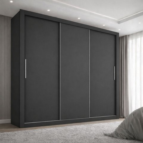 Guarda-Roupa Casal 3 Portas 4 Gavetas 185,5cm Viena Yescasa Preto