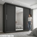 Ver imagem 5 de Guarda-Roupa Casal com Espelho 3 Portas 4 Gavetas 185,5cm Viena Yescasa Preto