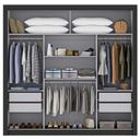 Ver imagem 7 de Guarda-Roupa Casal com Espelho 3 Portas 4 Gavetas 185,5cm Viena Yescasa
