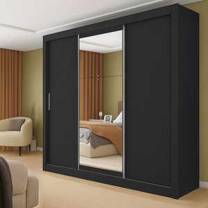 Guarda-Roupa Casal com Espelho 3 Portas 4 Gavetas 185,5cm Viena Yescasa