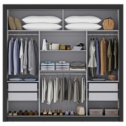 Guarda-Roupa Casal com Espelho 3 Portas 4 Gavetas 185,5cm Viena Yescasa - 4